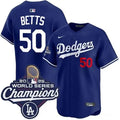 Men's Los Angeles Dodgers #50 Mookie Betts
Royal 2025 World Series Champions Home Limited Jersey